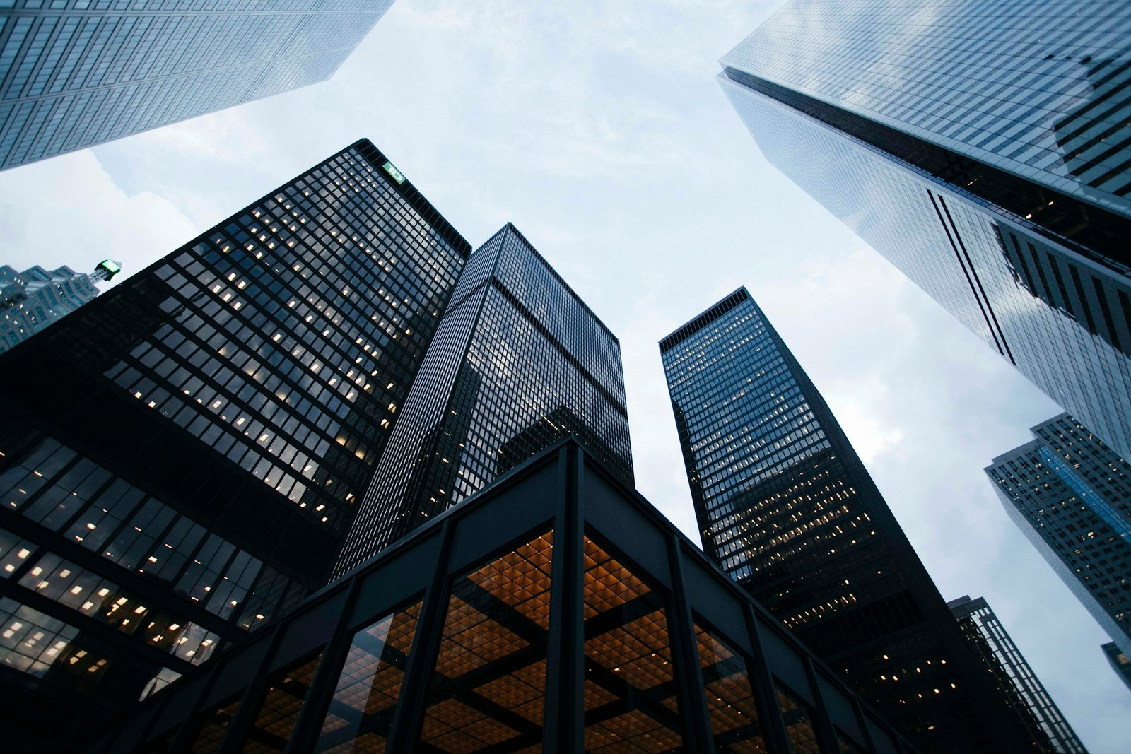 Financial district skyscrapers