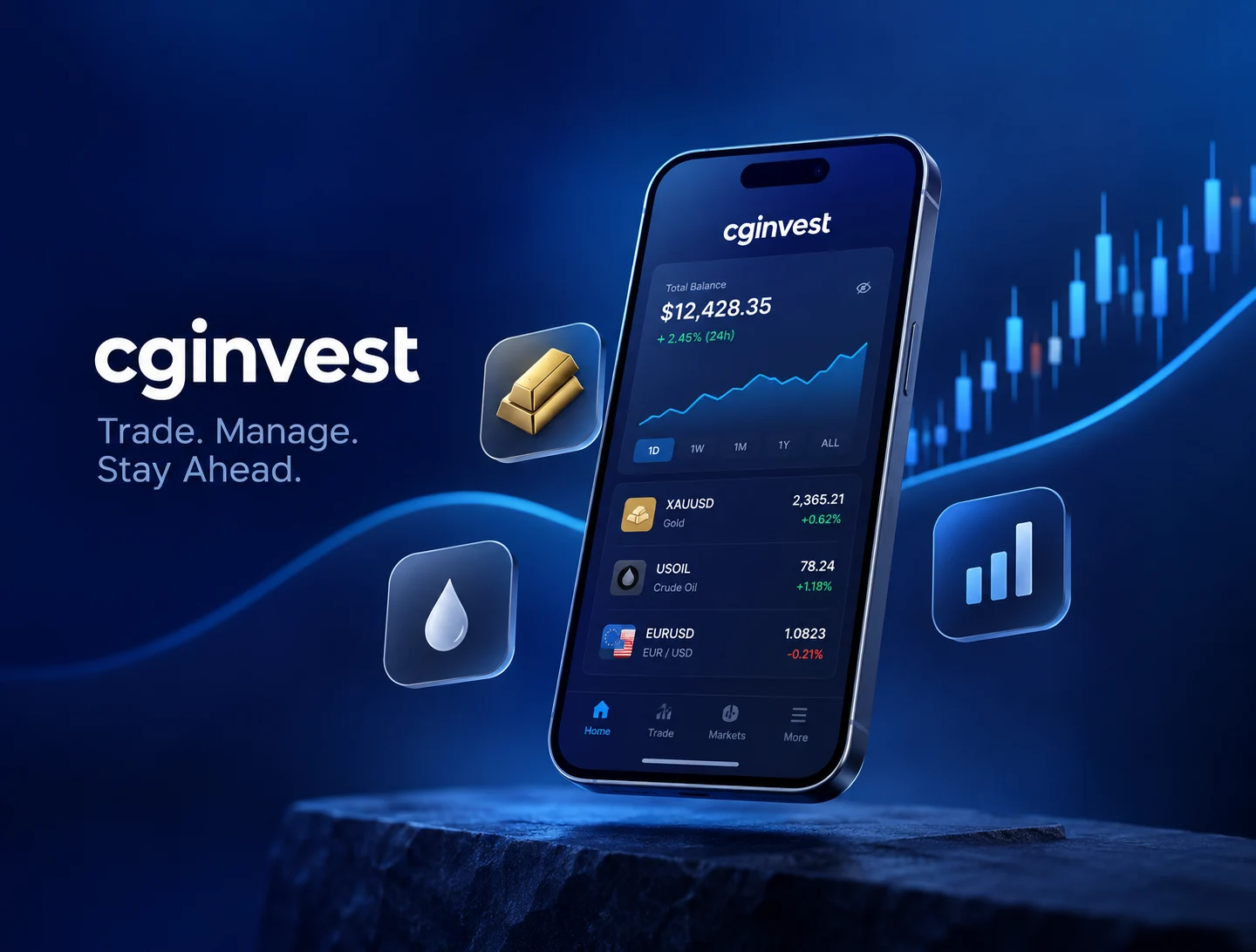 Illustrative mobile trading app